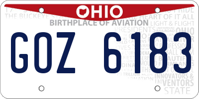 OH license plate GOZ6183