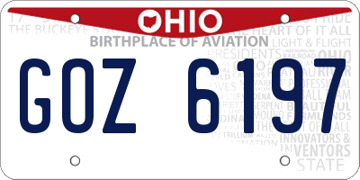 OH license plate GOZ6197