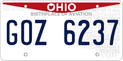 OH license plate GOZ6237
