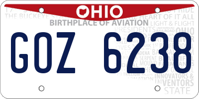 OH license plate GOZ6238