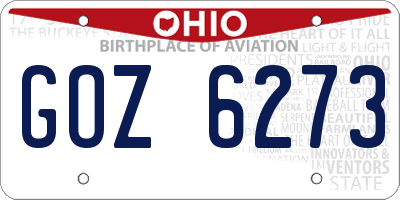 OH license plate GOZ6273