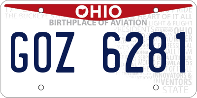 OH license plate GOZ6281