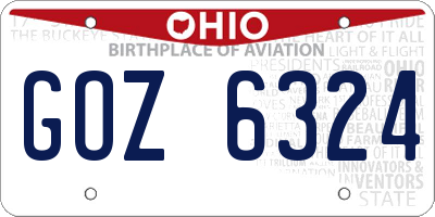 OH license plate GOZ6324