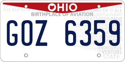 OH license plate GOZ6359