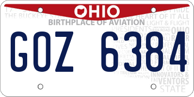OH license plate GOZ6384