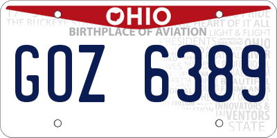 OH license plate GOZ6389