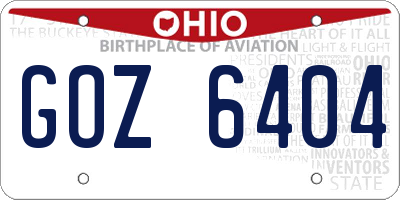 OH license plate GOZ6404