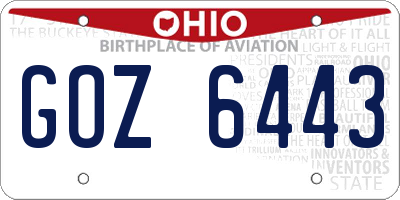 OH license plate GOZ6443