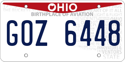 OH license plate GOZ6448