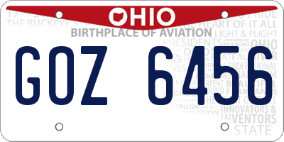 OH license plate GOZ6456