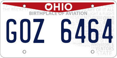 OH license plate GOZ6464