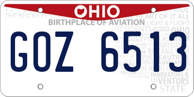 OH license plate GOZ6513