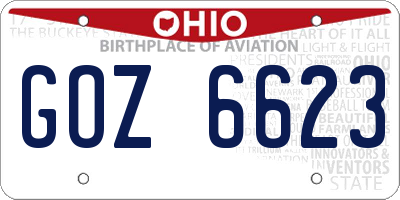 OH license plate GOZ6623