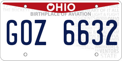 OH license plate GOZ6632