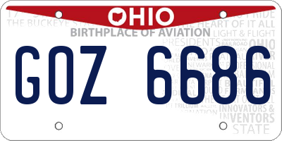 OH license plate GOZ6686