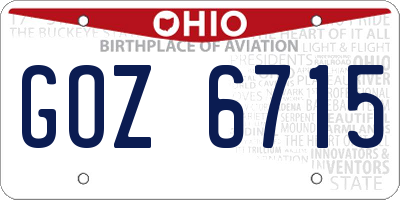 OH license plate GOZ6715