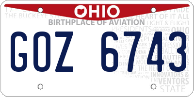 OH license plate GOZ6743