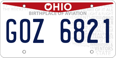 OH license plate GOZ6821