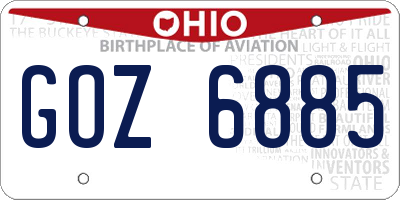 OH license plate GOZ6885