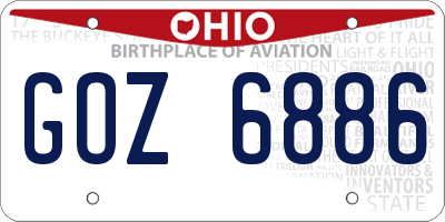 OH license plate GOZ6886