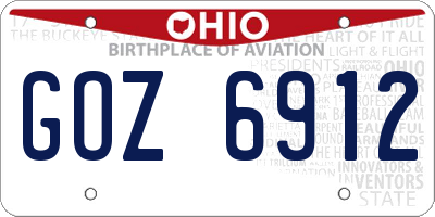 OH license plate GOZ6912