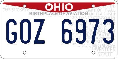 OH license plate GOZ6973