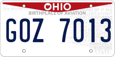 OH license plate GOZ7013