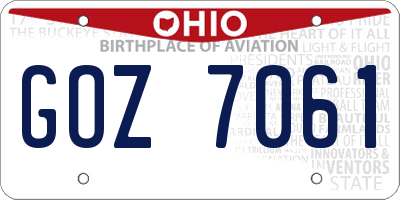 OH license plate GOZ7061
