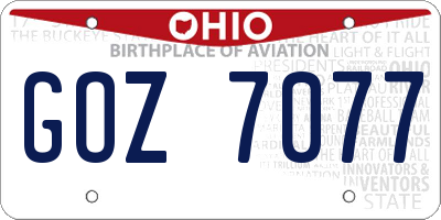 OH license plate GOZ7077