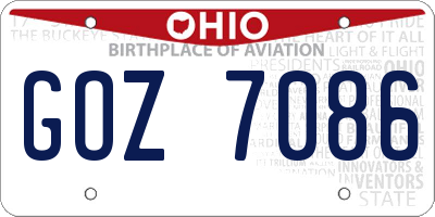 OH license plate GOZ7086