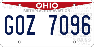 OH license plate GOZ7096