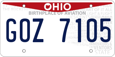 OH license plate GOZ7105