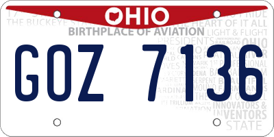 OH license plate GOZ7136