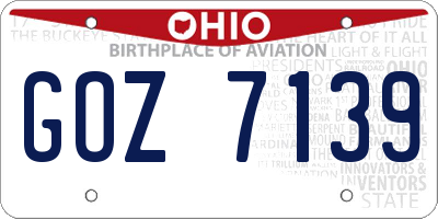 OH license plate GOZ7139