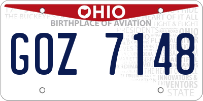 OH license plate GOZ7148