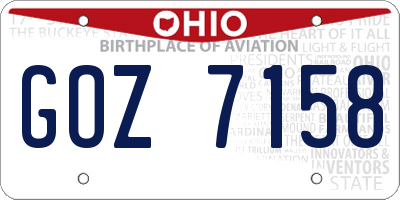 OH license plate GOZ7158