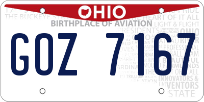 OH license plate GOZ7167
