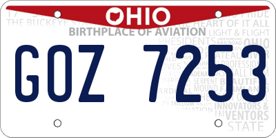 OH license plate GOZ7253