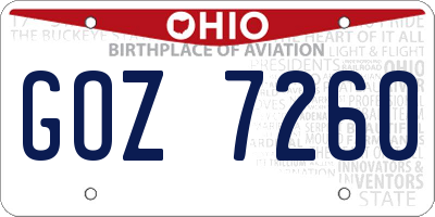 OH license plate GOZ7260