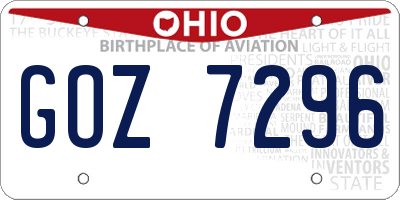 OH license plate GOZ7296