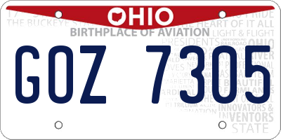 OH license plate GOZ7305
