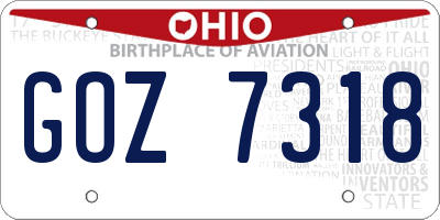 OH license plate GOZ7318