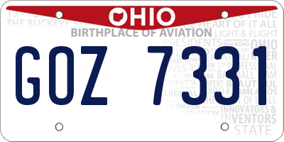 OH license plate GOZ7331