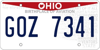 OH license plate GOZ7341