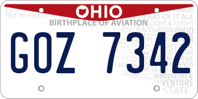 OH license plate GOZ7342