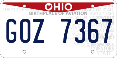 OH license plate GOZ7367
