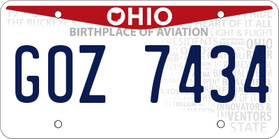 OH license plate GOZ7434