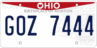 OH license plate GOZ7444