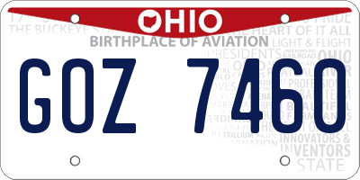 OH license plate GOZ7460
