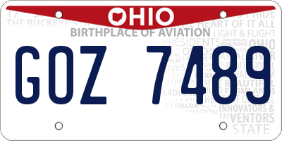 OH license plate GOZ7489
